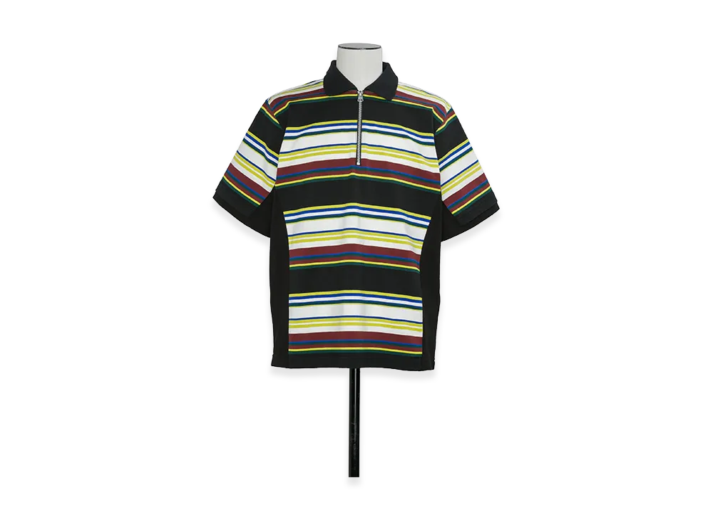 sacai Stripe Cotton Jersey Polo Shirt "Yellow"