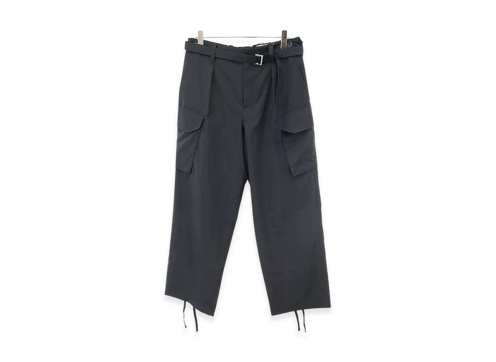 sacai Wool Polyester Belted Cargo Pants "Black"
