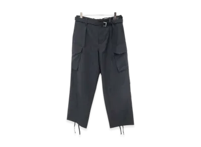 sacai Wool Polyester Belted Cargo Pants "Black"