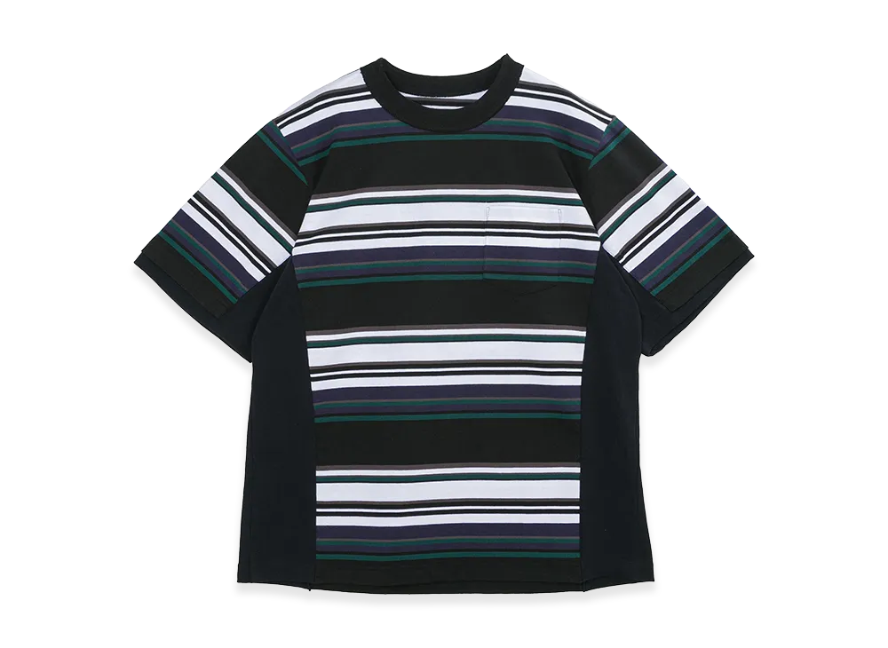 sacai Stripe Cotton Jersey T-Shirt "Black"