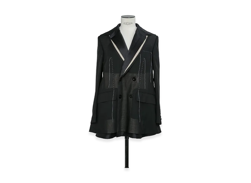 sacai Women's Wool Organza Jacket "Black"