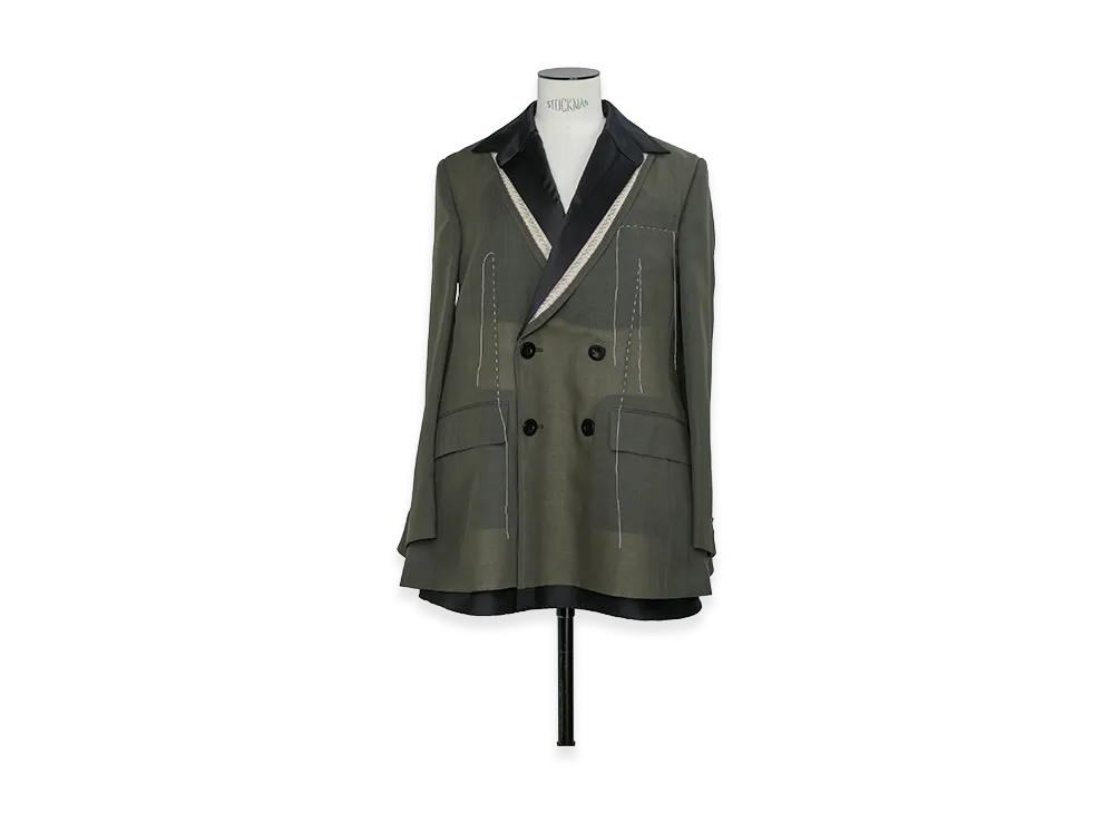 sacai Women's Wool Organza Jacket "Khaki"