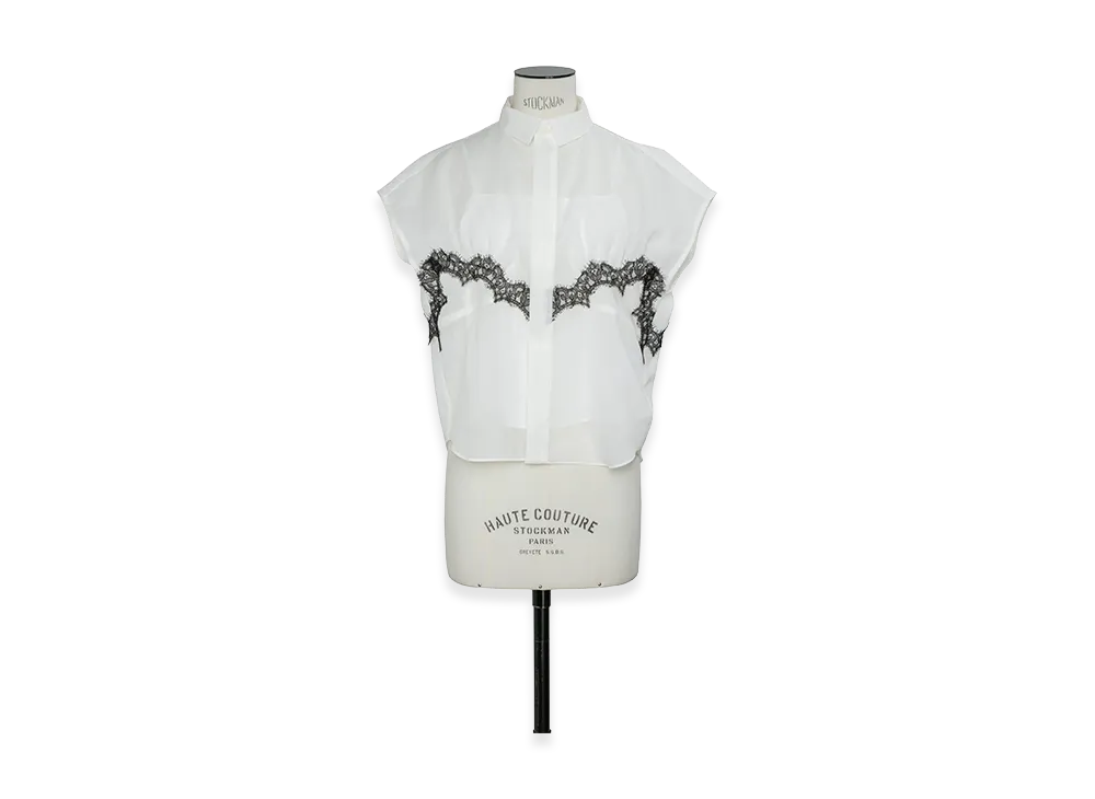 sacai Women's Wool Organza Shirt "Off White"