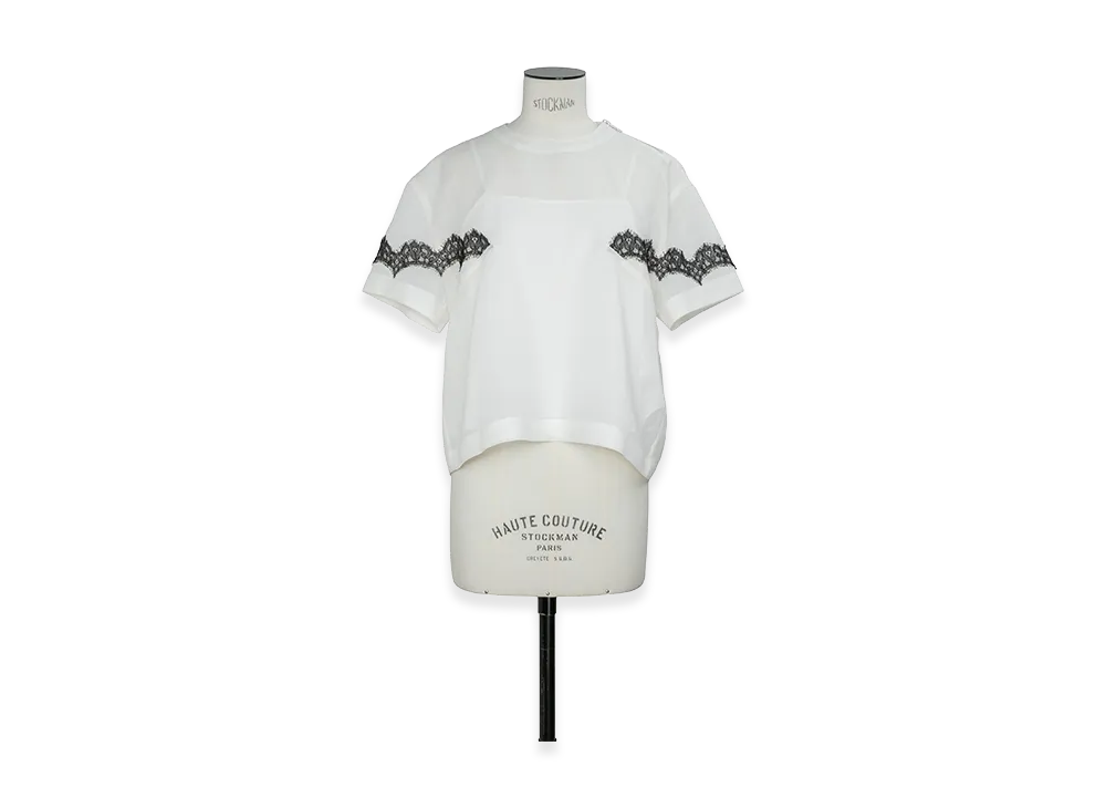 sacai Women's Wool Organza Pullover "Off White"