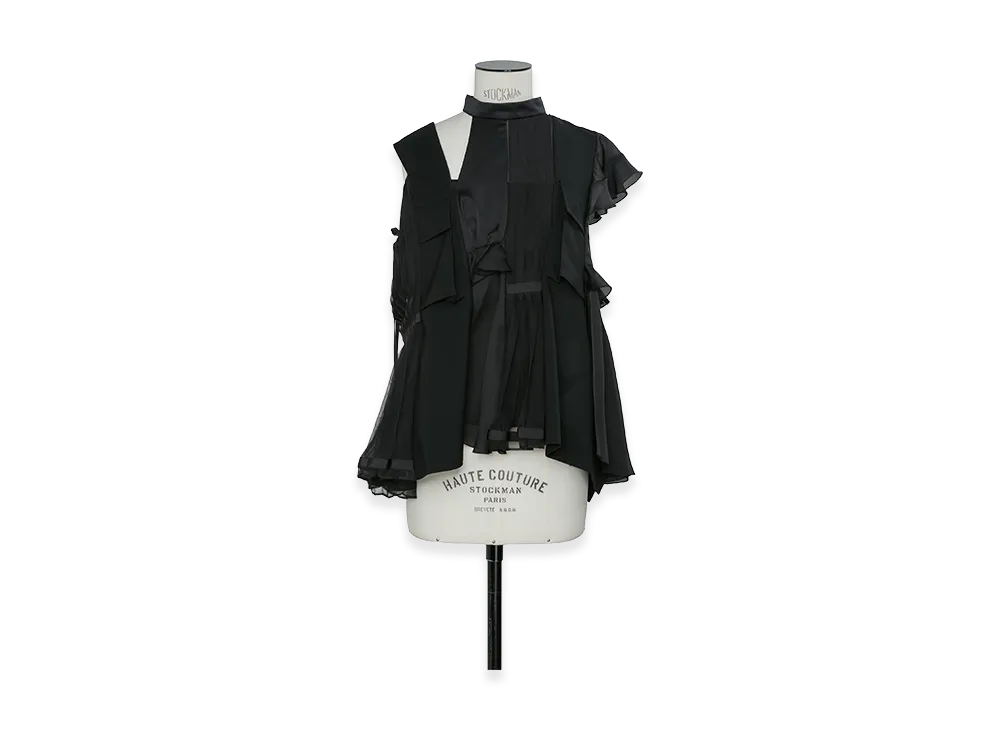 sacai Women's Fabric Mix Pullover "Black"