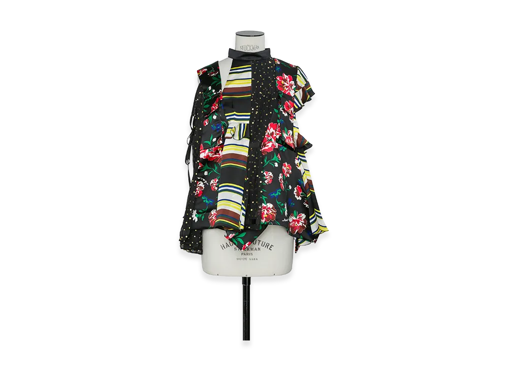 sacai Women's Pattern Mix Pullover "Black Multi"