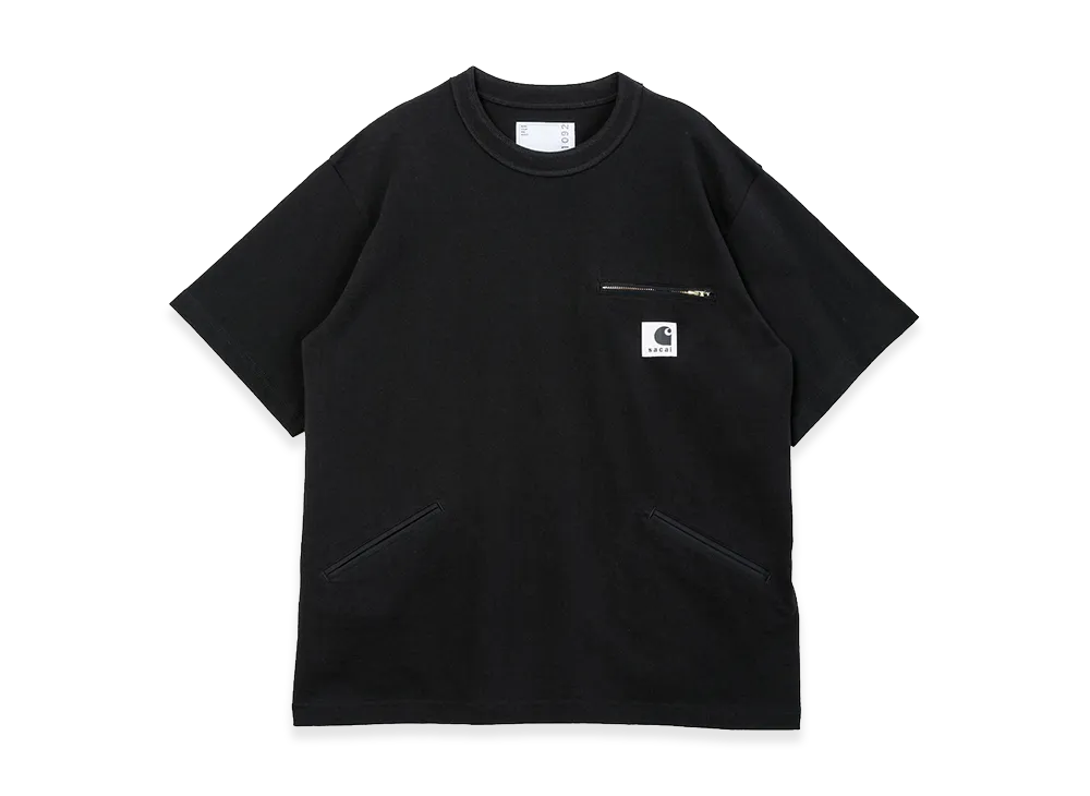 sacai x Carhartt WIP Cotton Jersey T-Shirt "Black"