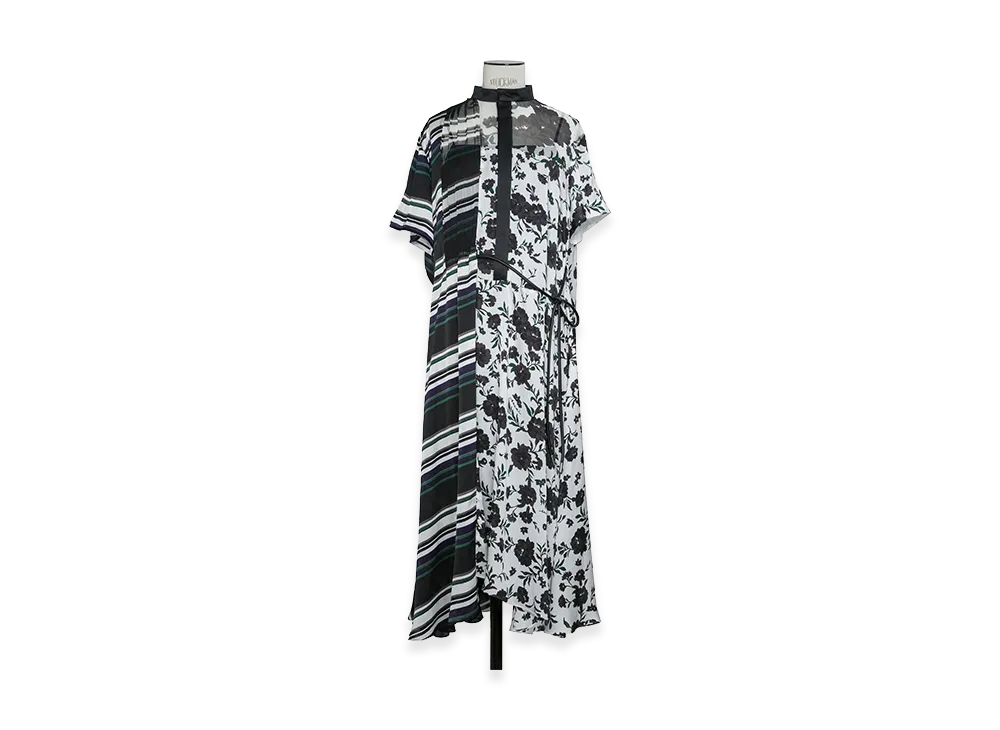 sacai Women's Pattern Mix Dress "White Multi"