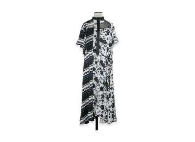 sacai Women's Pattern Mix Dress "White Multi"