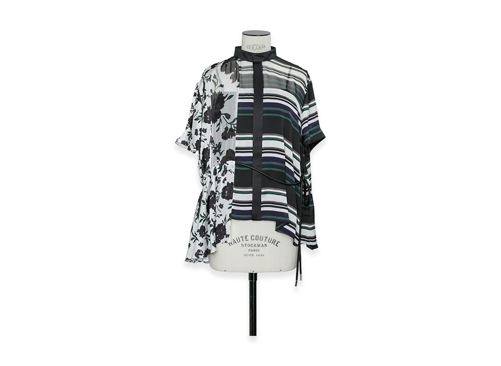 sacai Women's Pattern Mix Blouse "White Multi"