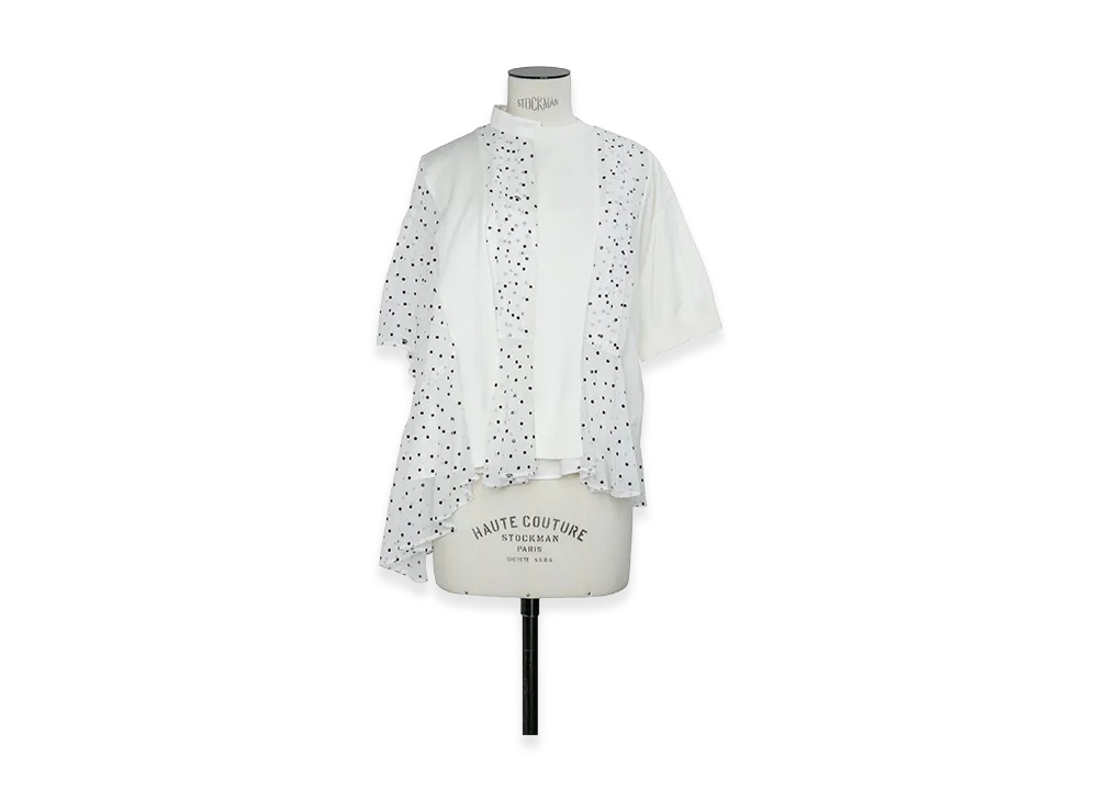 sacai Women's Polka Dot Pullover "White"