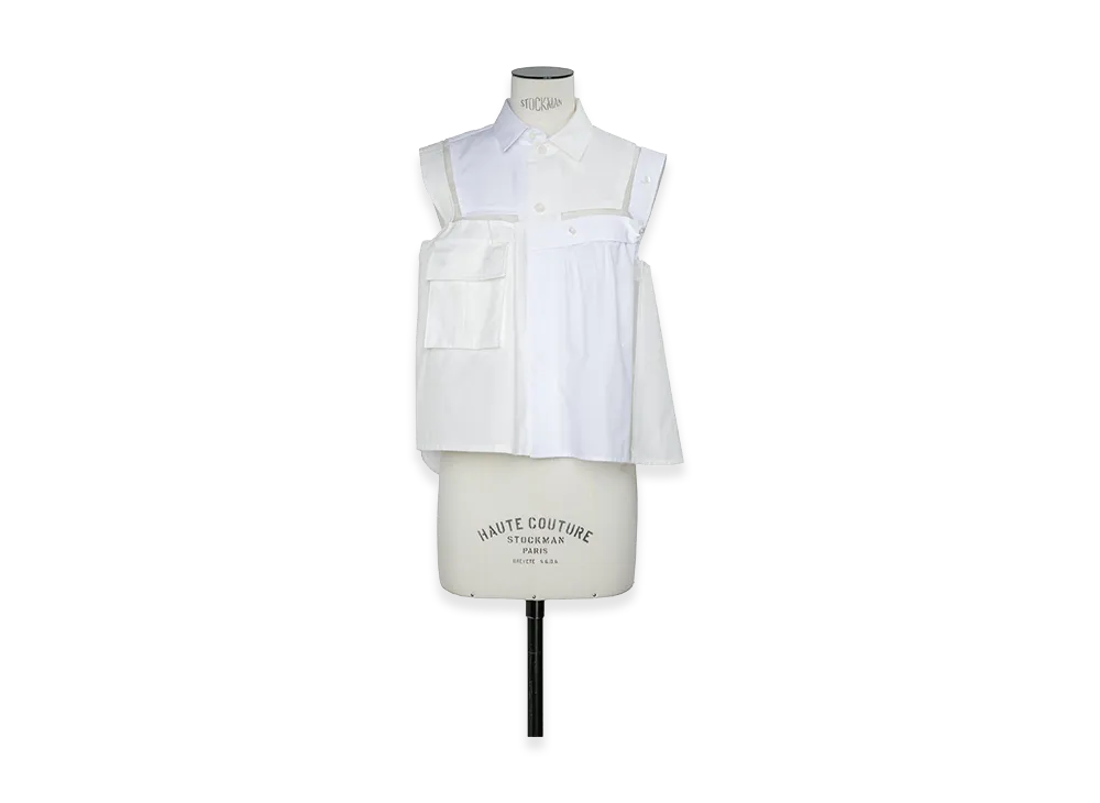sacai Women's Poplin x Cotton Weather Shirt "Off White"