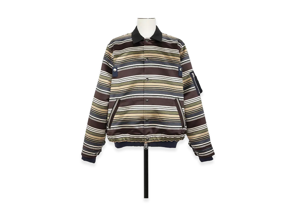sacai Horizontal Stripe Blouson "Brown/Beige"
