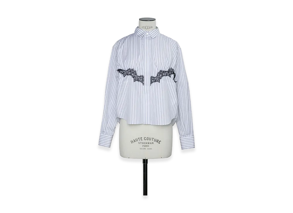 sacai Women's Poplin Shirt "Off White Stripe"