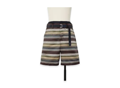 sacai Horizontal Stripe Shorts "Brown/Beige"