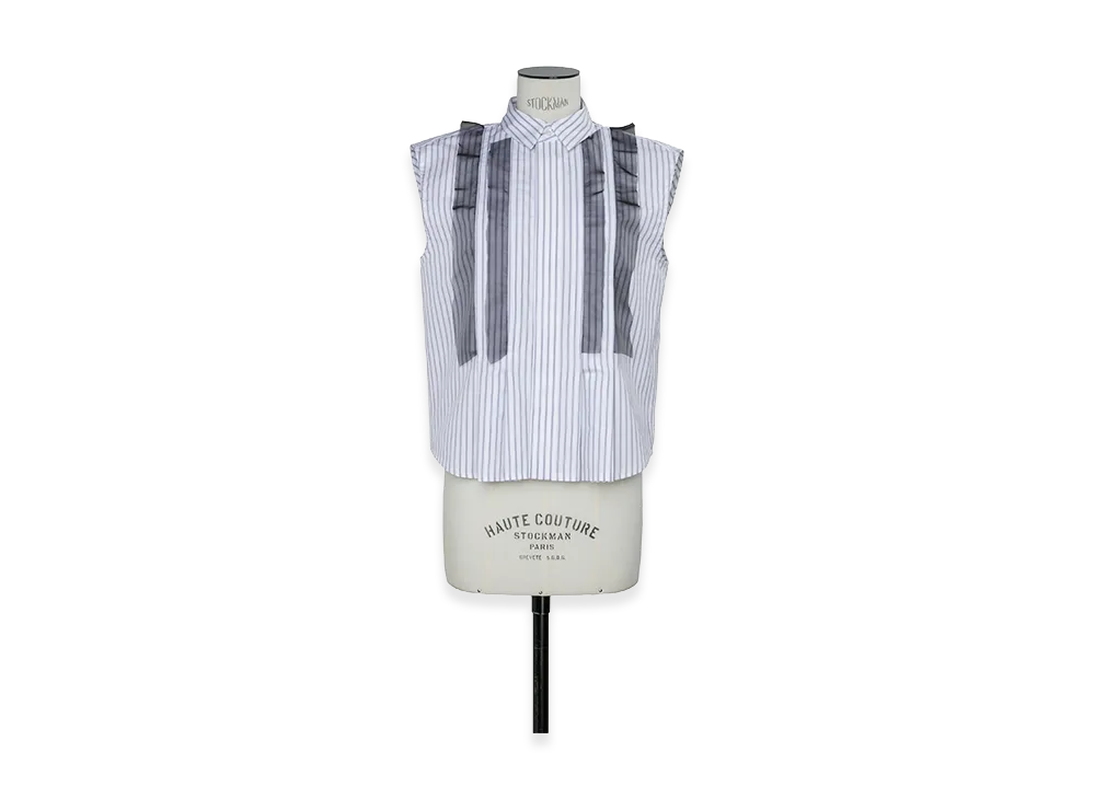 sacai Women's Poplin Shirt "Off White Stripe"