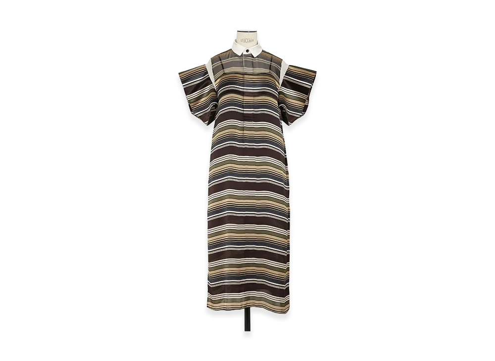 sacai Horizontal Stripe Dress "Brown/Beige"