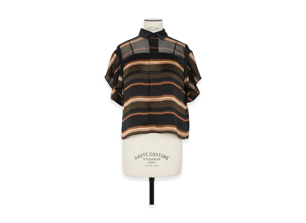 sacai Horizontal Stripe Pullover "Khaki/Pink"