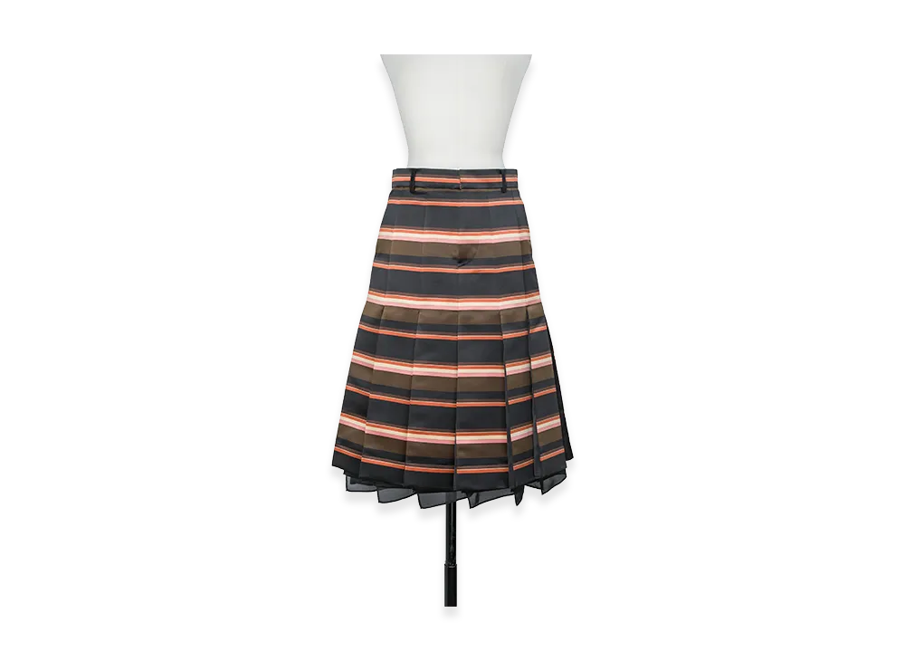 sacai Horizontal Stripe Skirt "Khaki/Pink"