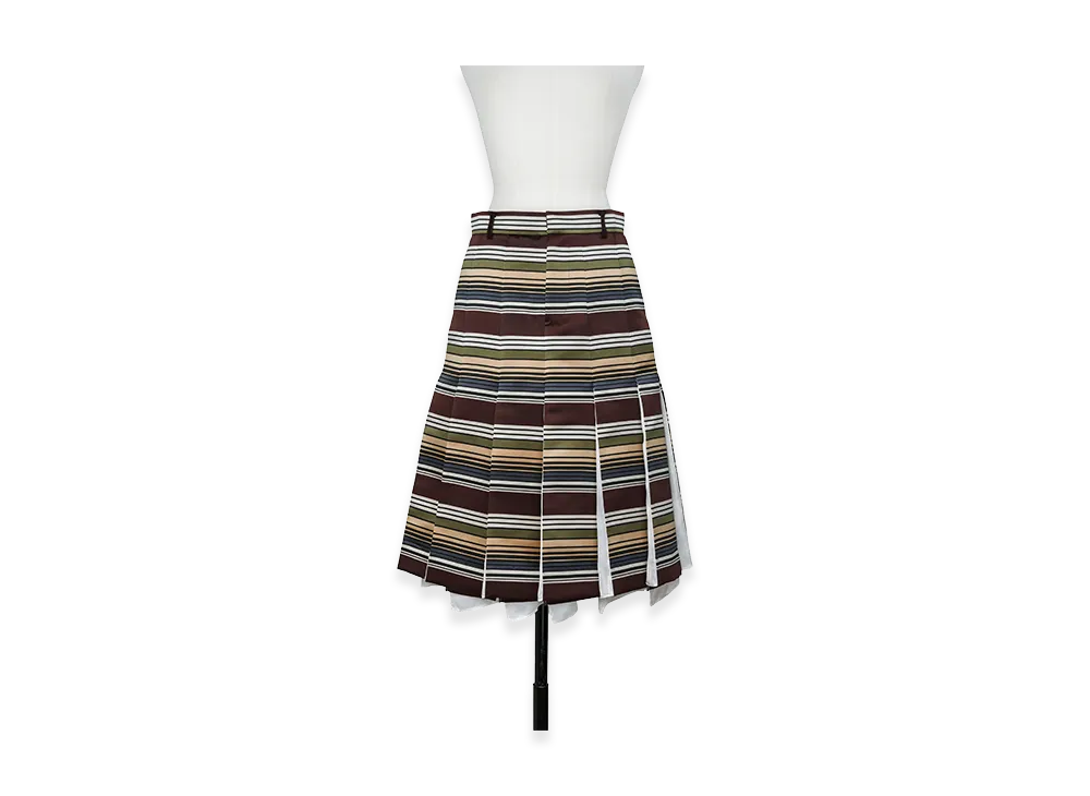 sacai Horizontal Stripe Skirt "Brown/Beige"
