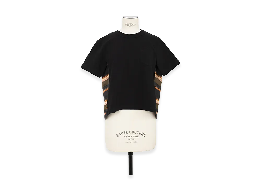 sacai Horizontal Stripe T-Shirt "Khaki/Pink"