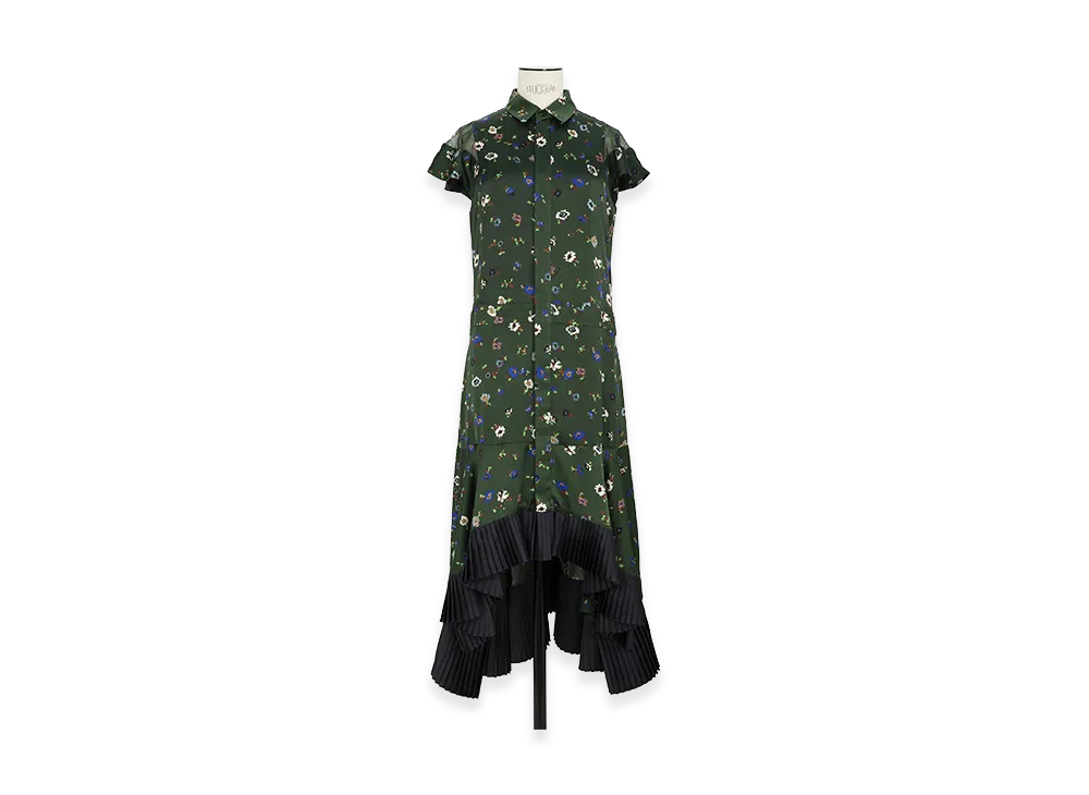 sacai Floral Print Dress "Green"