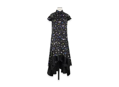 sacai Floral Print Dress "Black"