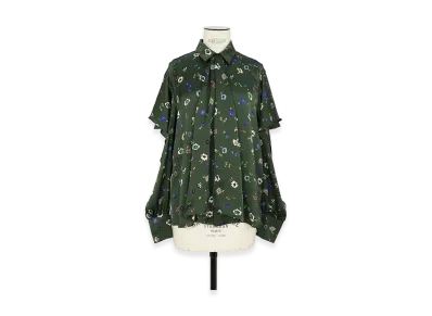 sacai Floral Print Blouse "Green"