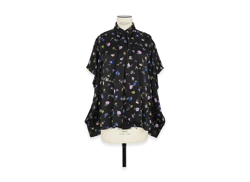 sacai Floral Print Blouse "Black"