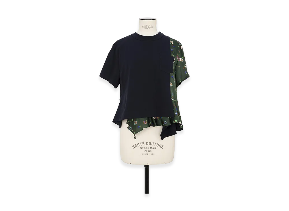 sacai Floral Print T-Shirt "Navy/Green"
