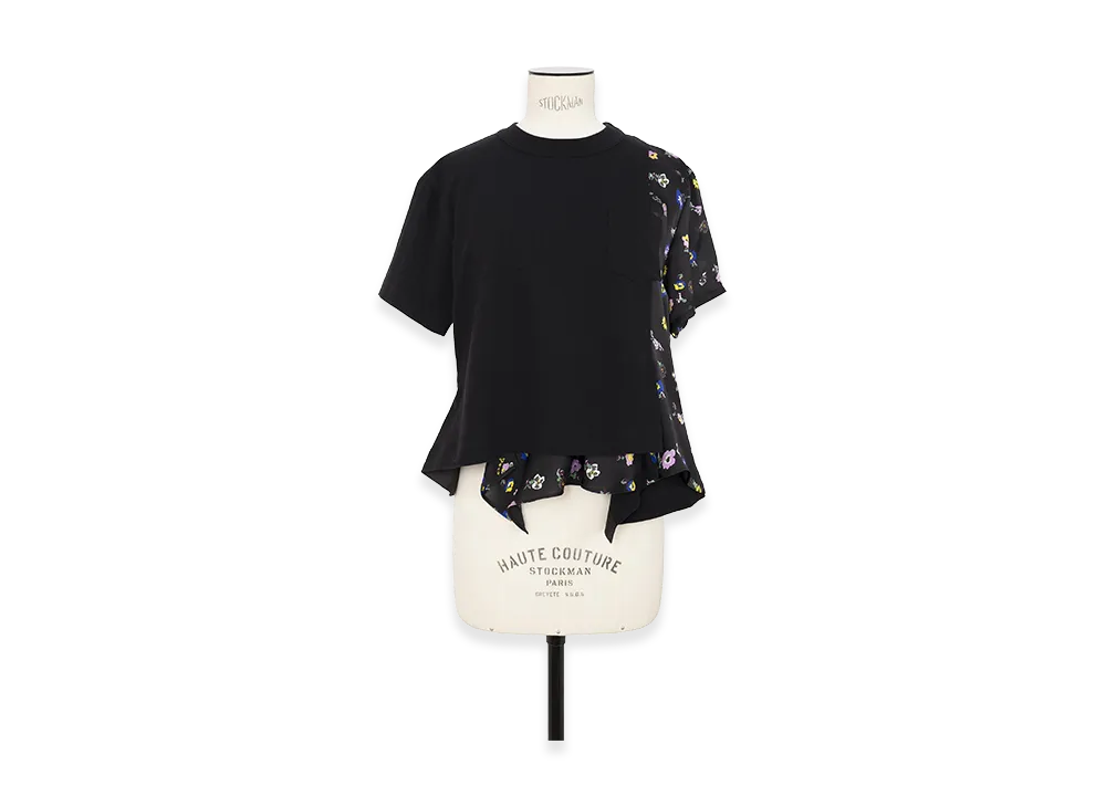 sacai Floral Print T-Shirt "Black/Black"