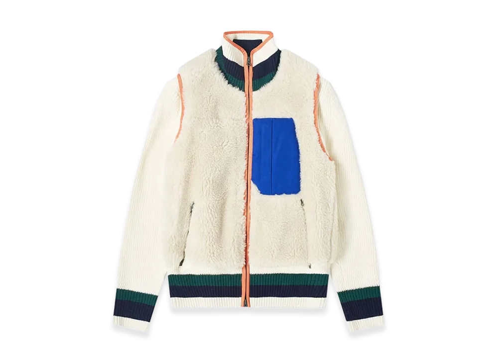 sacai Faux Shearling Knit Blouson "White"