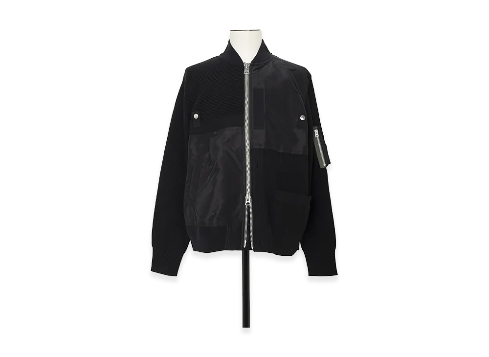 sacai Nylon Twill x Knit Blouson "Black"