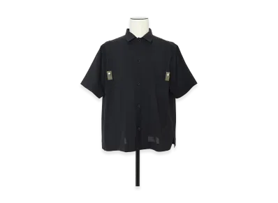 sacai Wool Suiting x Nylon Twill Shirt "Navy/Dark Khaki"