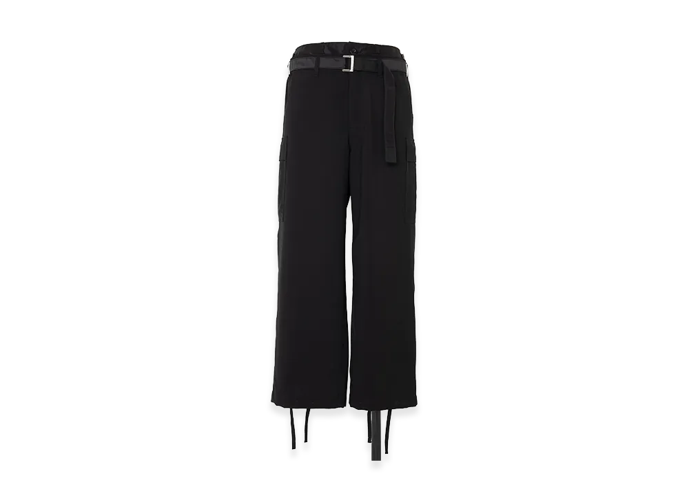 sacai Wool Suiting x Nylon Twill Pants "Black"