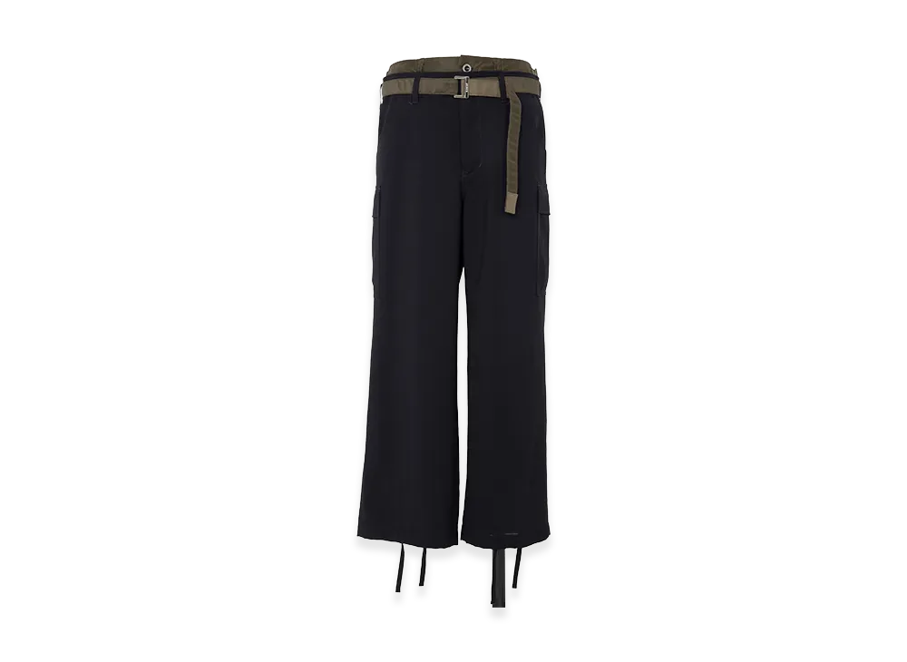 sacai Wool Suiting x Nylon Twill Pants "Navy/Dark Khaki"
