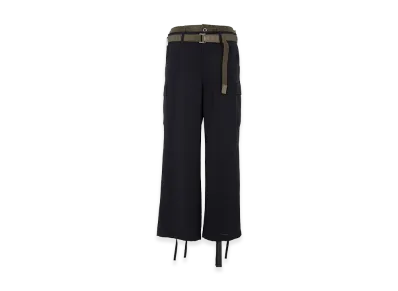 sacai Wool Suiting x Nylon Twill Pants "Navy/Dark Khaki"