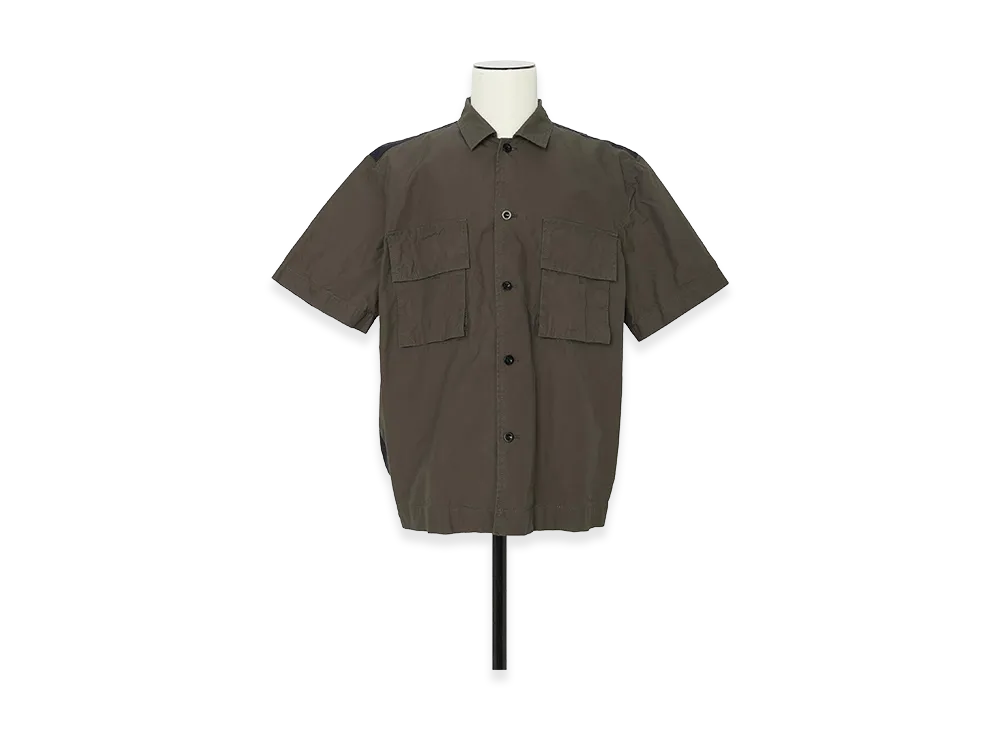 sacai Cotton Weather Shirt "Dark Khaki/Navy"