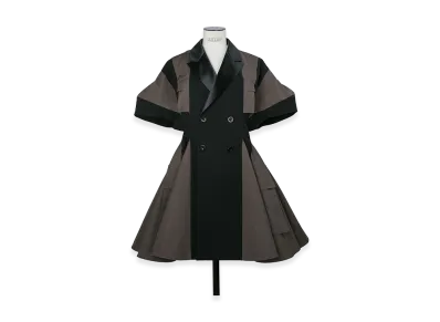 sacai Wool Suiting Dress "Black/Dark Khaki"