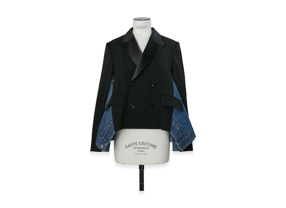 sacai Wool Suiting x Denim Jacket "Black/Blue"
