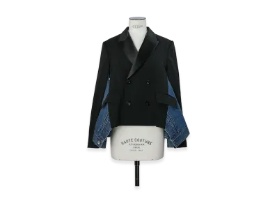 sacai Wool Suiting x Denim Jacket "Black/Blue"
