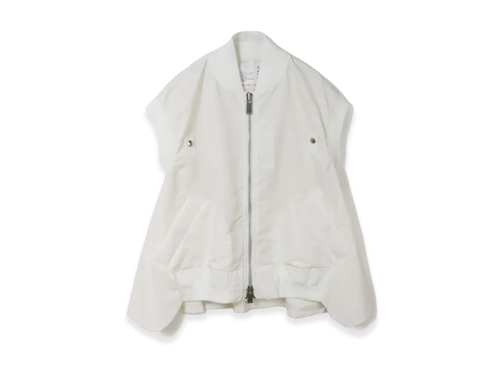 sacai Women's Nylon Twill x Wool Suiting Vest "White"