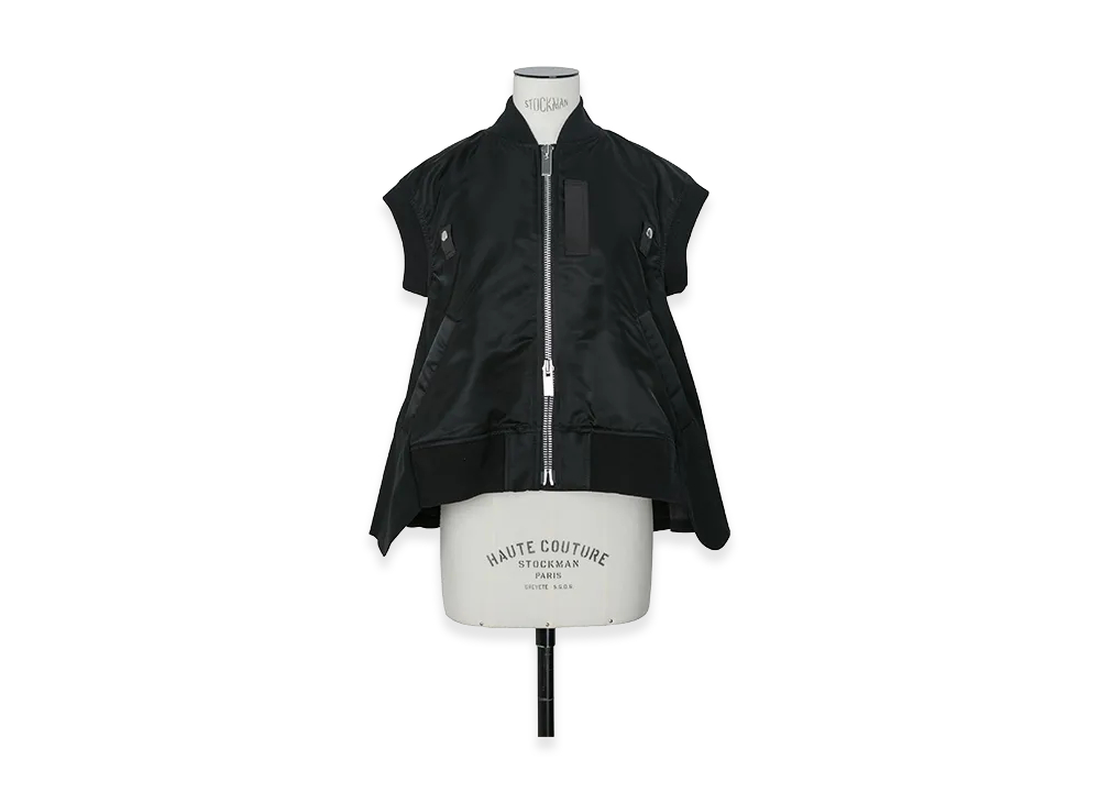 sacai Nylon Twill x Wool Suiting Vest "Black"
