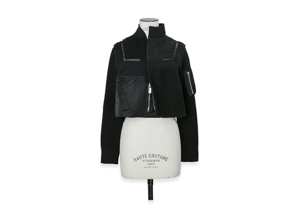 sacai Nylon Twill x Knit Blouson "Black"