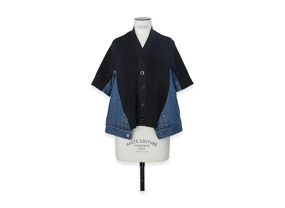 sacai Denim x Knit Cardigan "Navy/Blue"