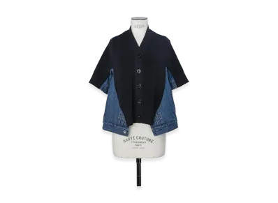 sacai Denim x Knit Cardigan "Navy/Blue"