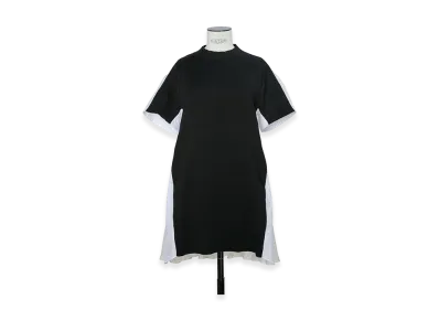 sacai Poplin x Cotton Knit Dress "Black/Off White"
