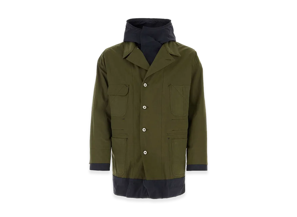 sacai Army Cotton and Nylon Reversibile Jacket "Green"