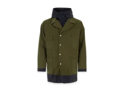 sacai Army Cotton and Nylon Reversibile Jacket "Green"