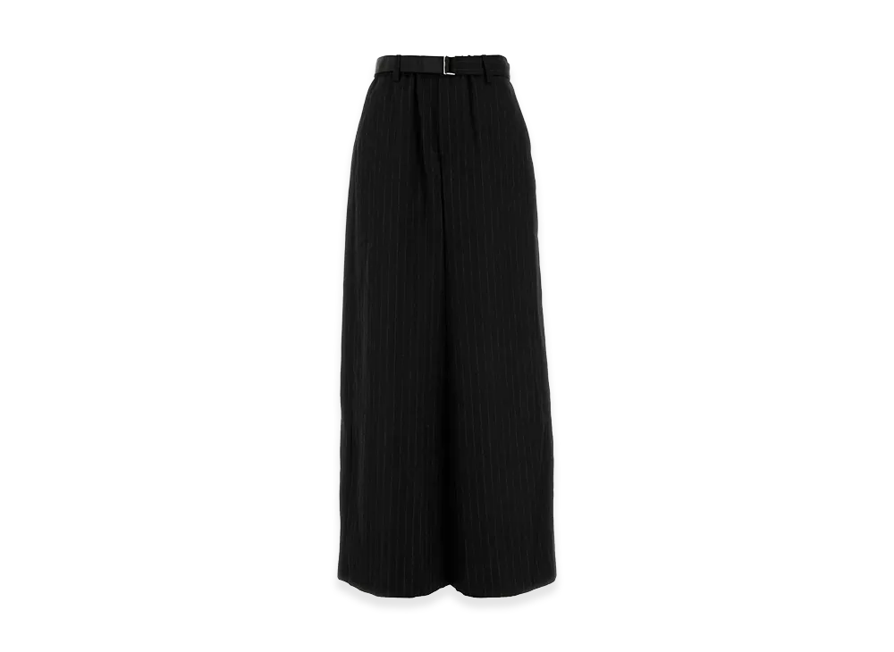 sacai Women's Embroidered Wool Wide-Leg Pant "Black"